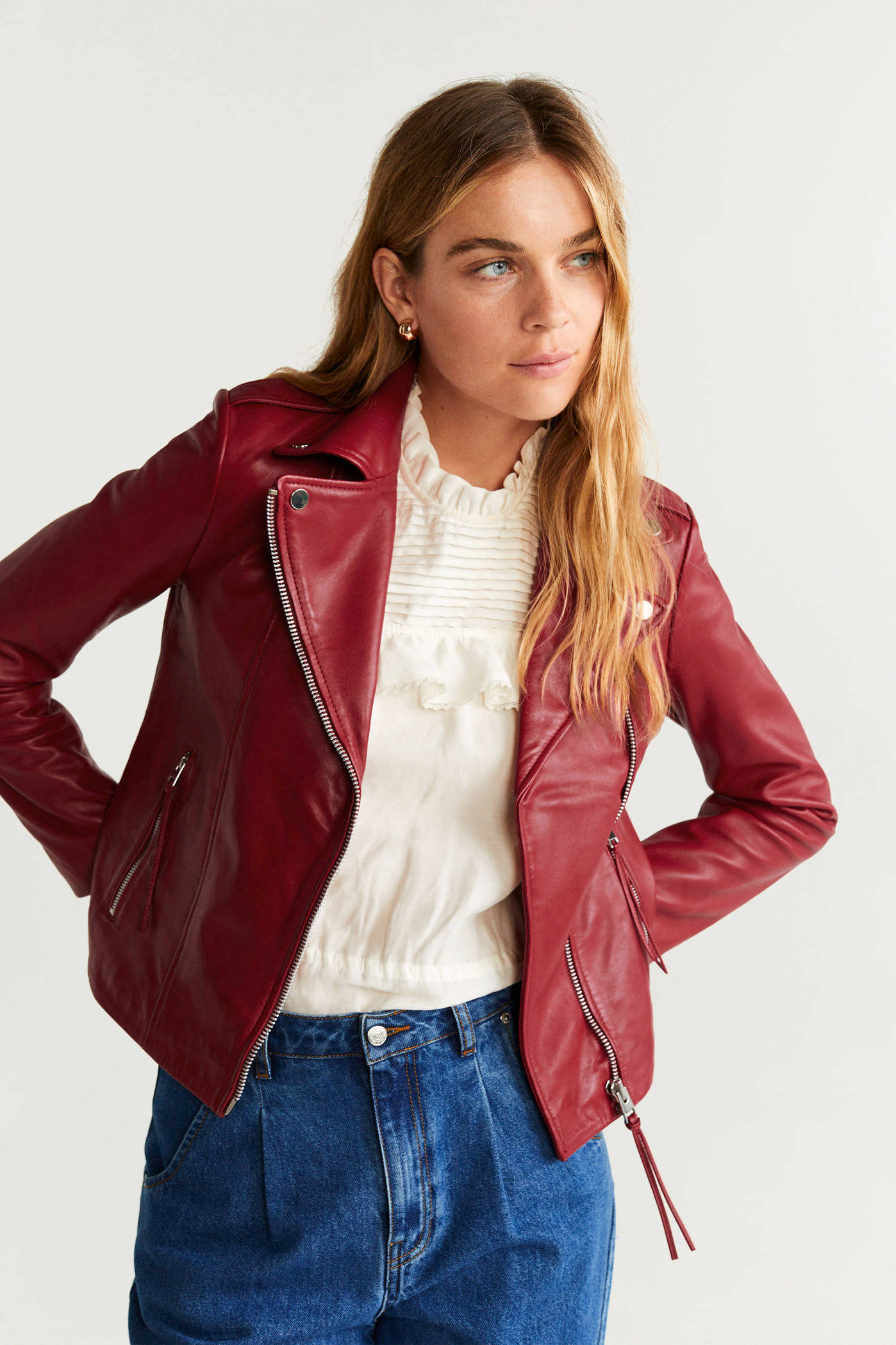 Mango leren bikerjack rood | wehkamp Mango leren bikerjack rood | wehkamp