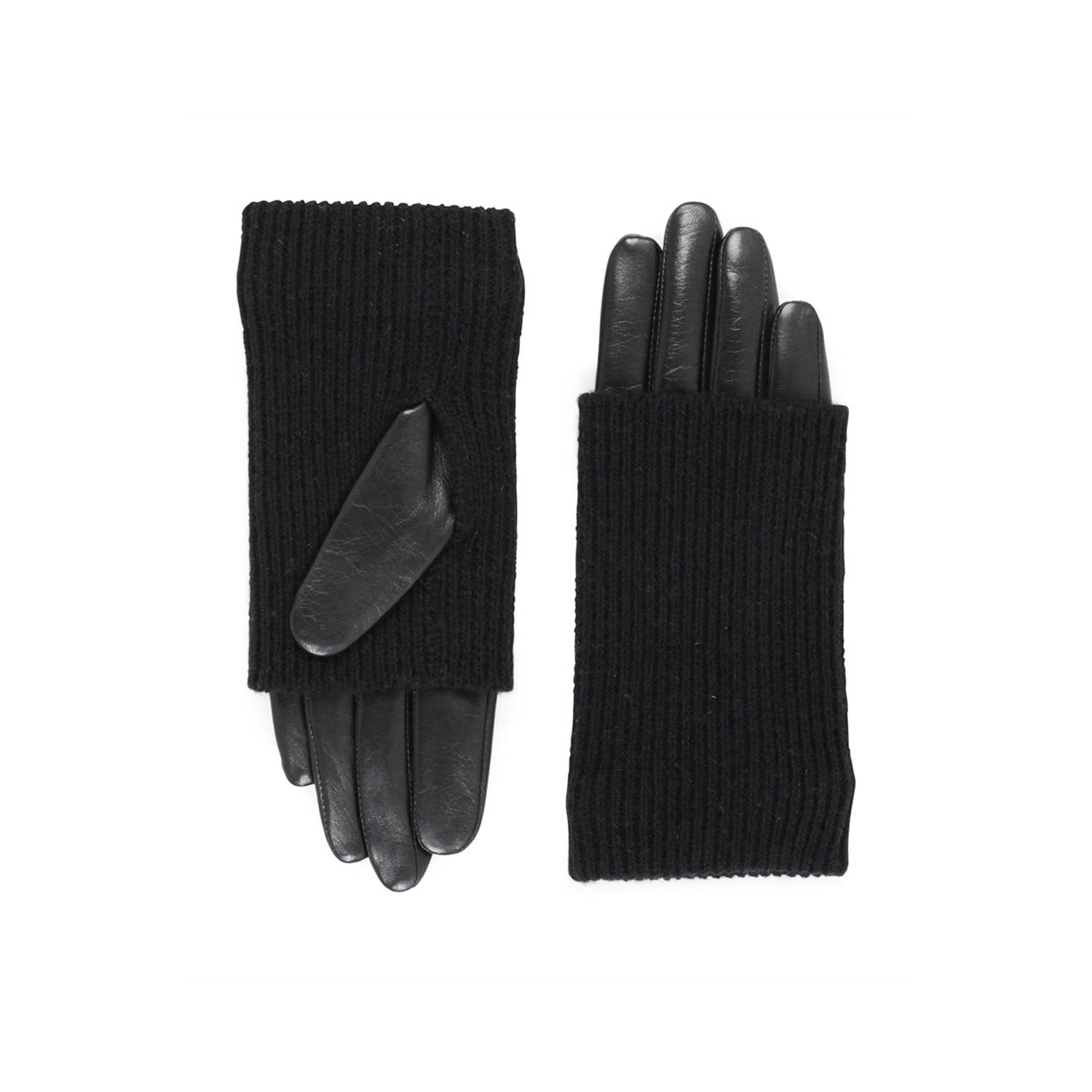Markberg Zwarte Leren Statement Handschoenen Black Dames