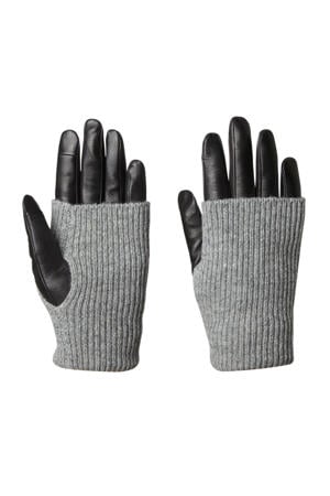 leren handschoenen Helly zwart/grijs