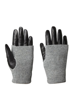 leren handschoenen Helly zwart/grijs