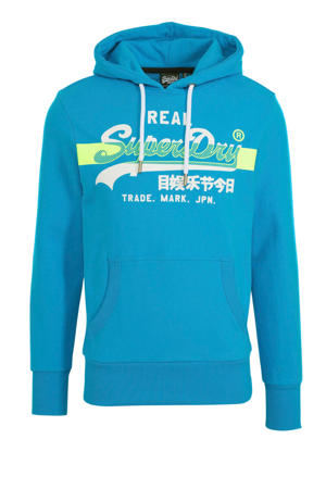hoodie met printopdruk blauw