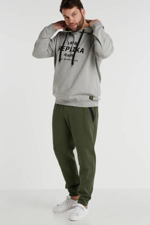+size hoodie met printopdruk grijs