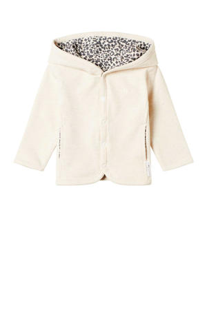baby omkeerbaar vest Amangu met biologisch katoen ecru/antraciet