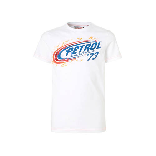 Petrol Industries T-shirt met printopdruk wit/blau