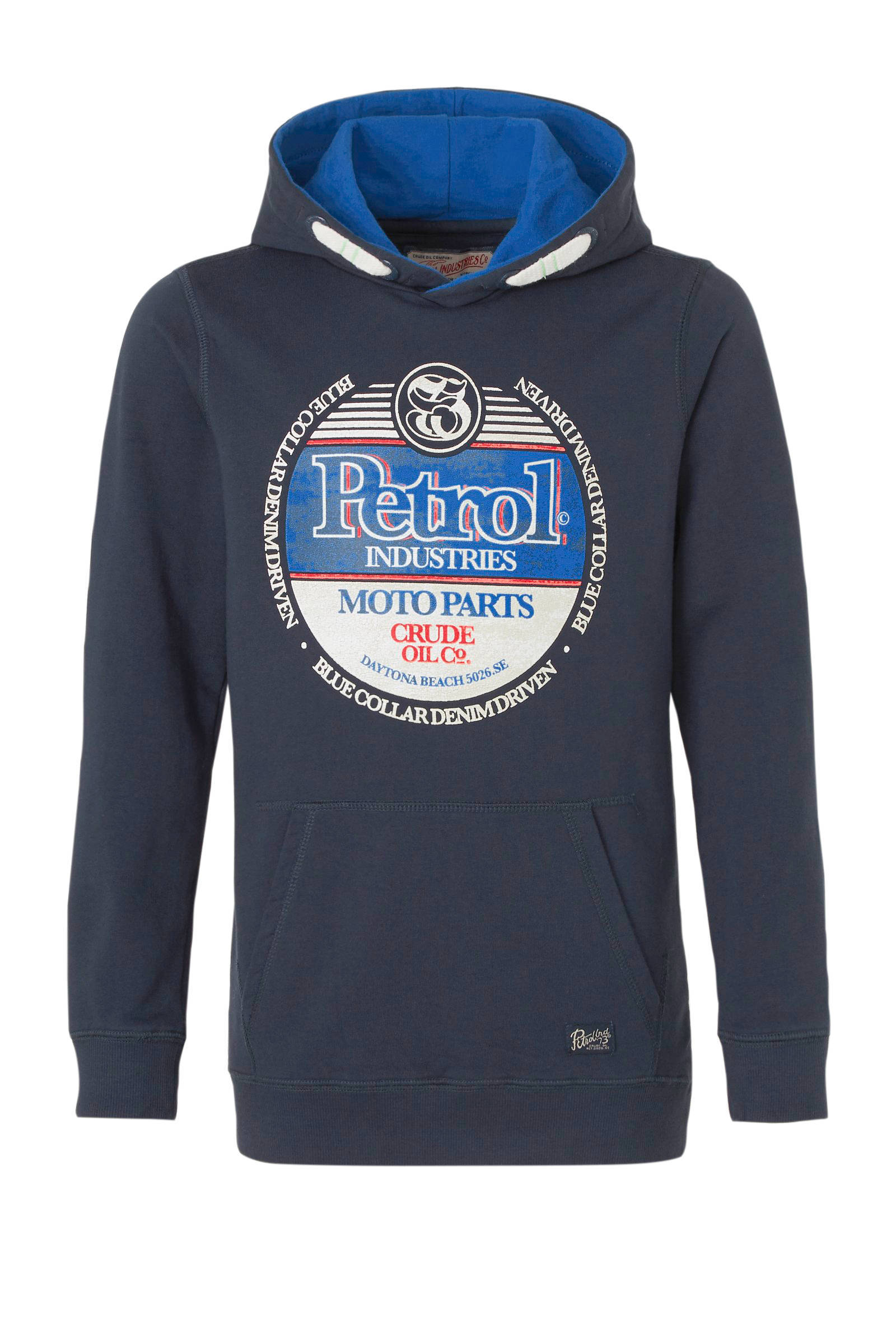 Petrol Industries hoodie met printopdruk donkerblauwblauw Petrol Industries sweater met printopdruk felgroen | wehkamp