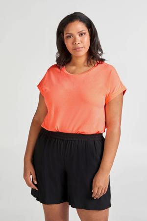 regular fit short met all over print zwart