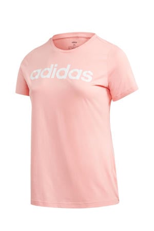 Plus Size sport T-shirt lichtroze/wit