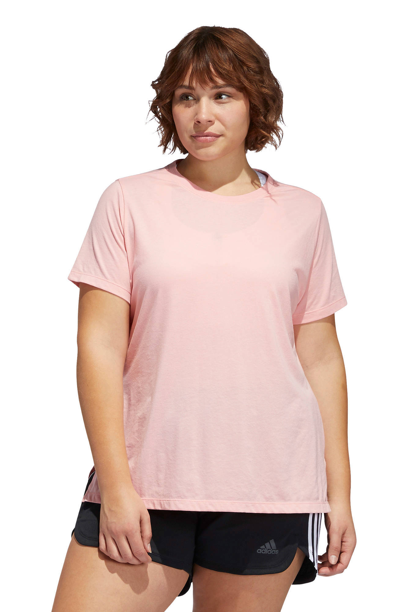 adidas Performance Plus Size sport Tshirt lichtroze wehkamp