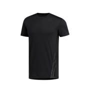 thumbnail: Zwarte heren adidas Performance sport T-shirt van polyester met korte mouwen en ronde hals