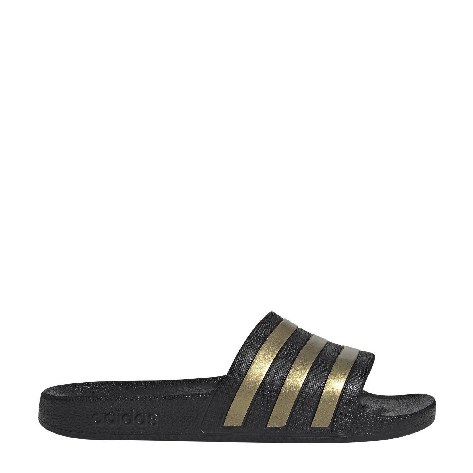 adidas Performance Adilette Aqua badslippers zwart/goud ... adidas Performance Adilette Aqua badslippers zwart/goud ...