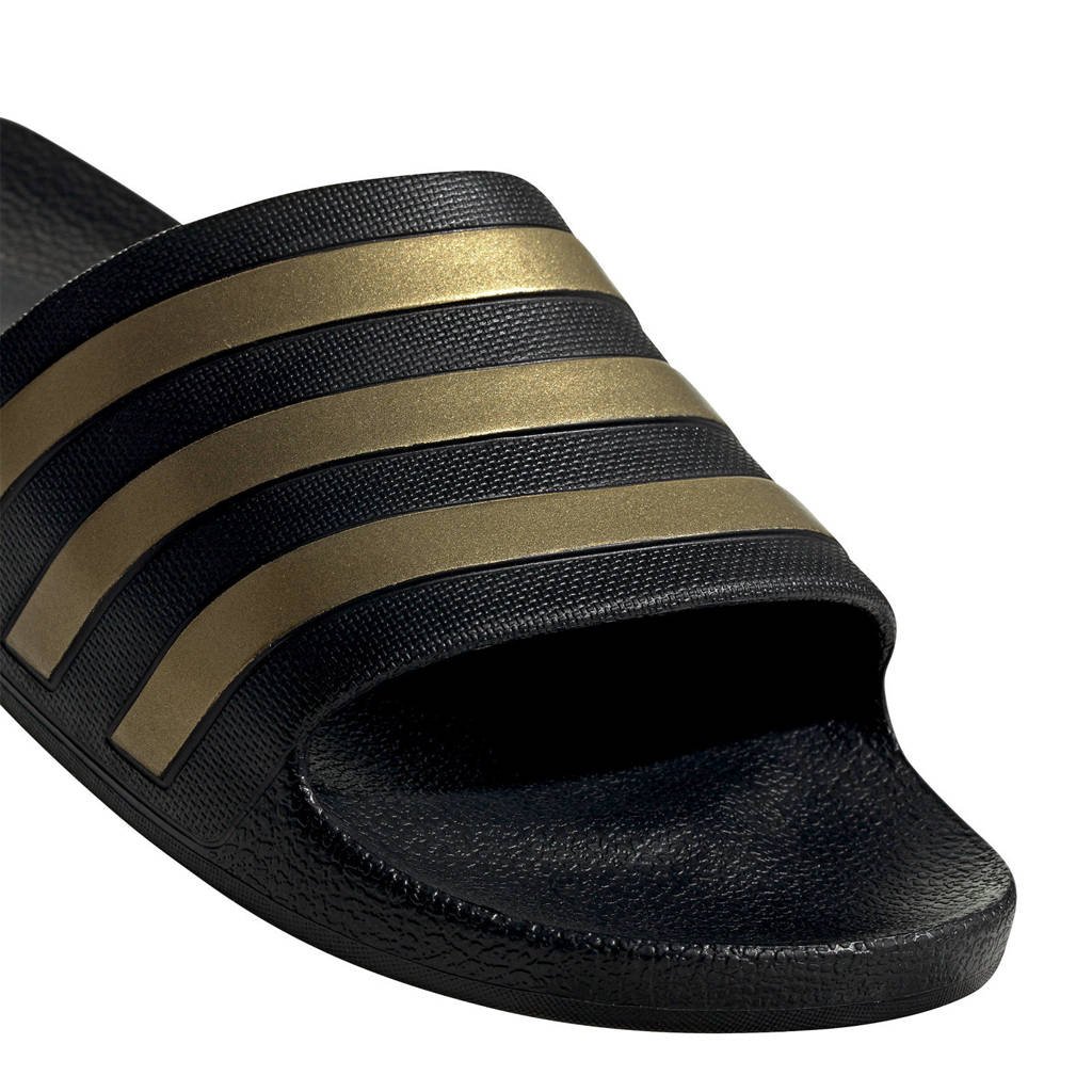 adidas Aqua slippers zwart/geel | wehkamp