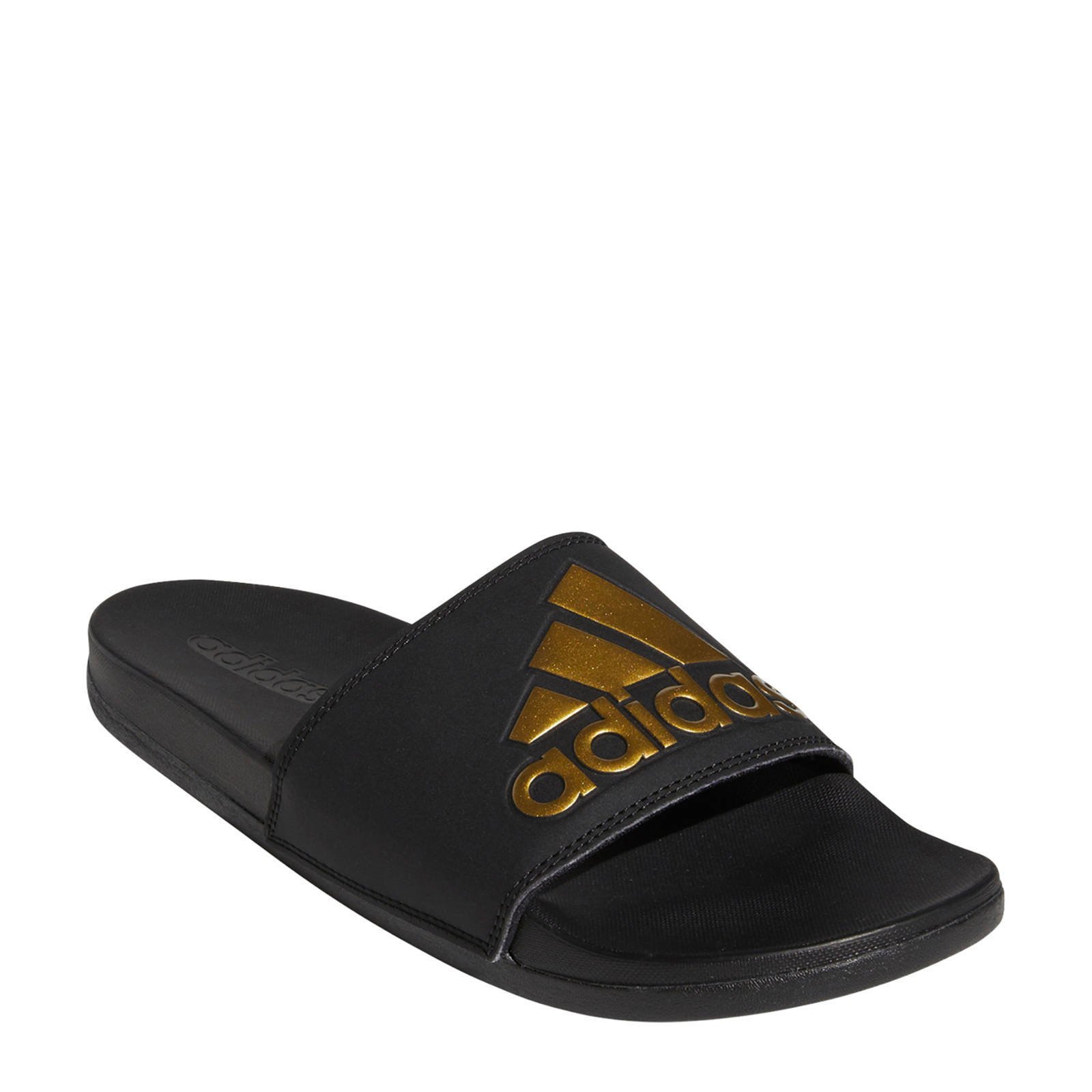 adidas Performance Adilette Comfort slippers zwart/goud wehkamp