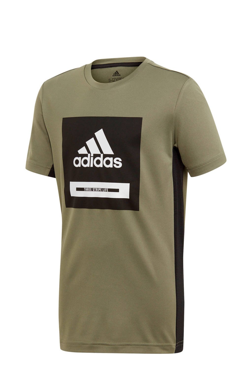 adidas sport T-shirt olijfgroen/zwart, Olijfgroen/zwart