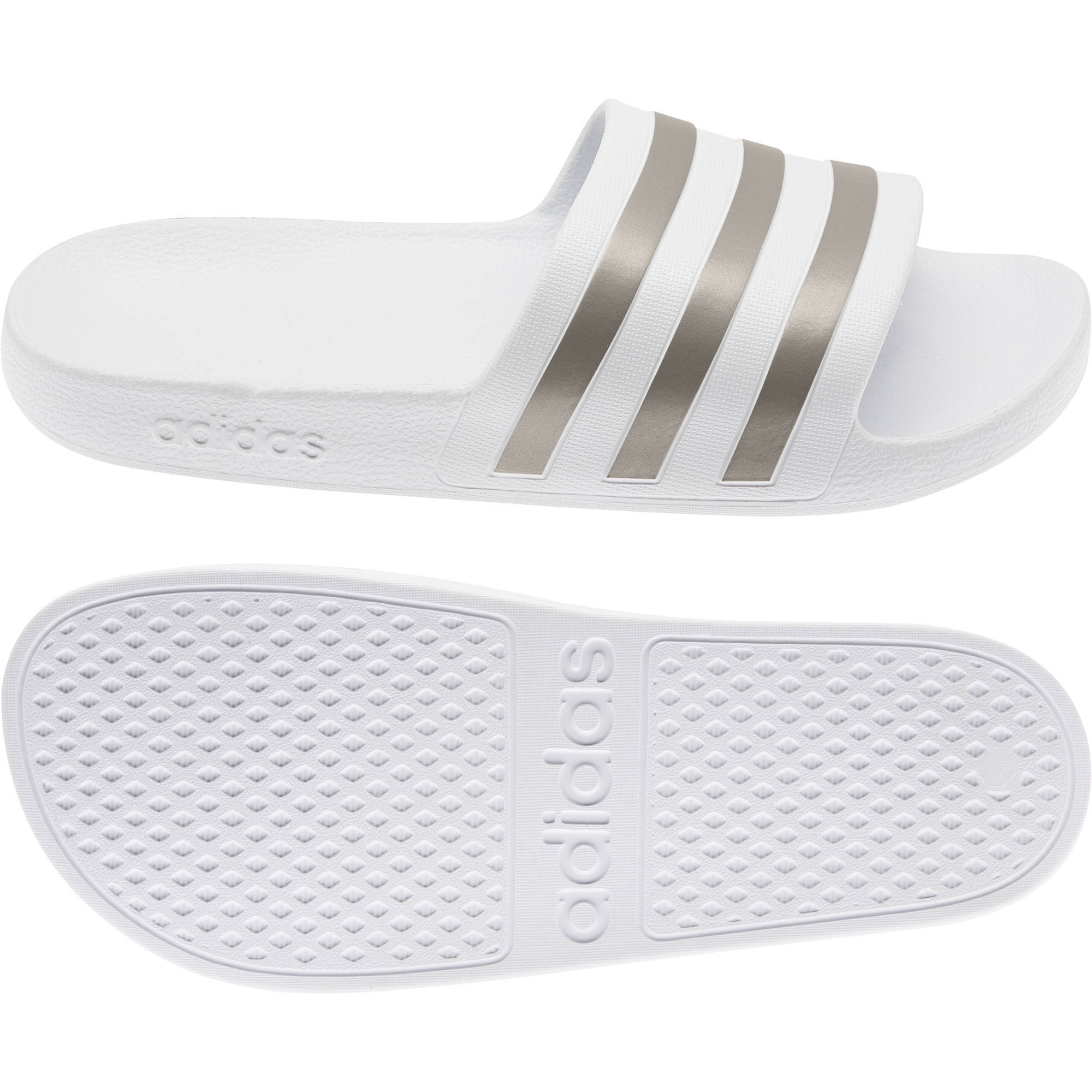 adidas Performance Adilette Aqua slippers wit/goud | wehkamp