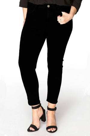 cropped high waist skinny jeans zwart