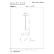 thumbnail: Lucide JULIUS - Hanglamp - Ø 28 cm - 1xE27 - Fumé