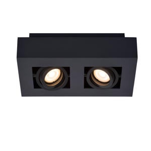 XIRAX - Plafondspot - LED Dim to warm - GU10 - 2x5W 2200K/3000K - Zwart