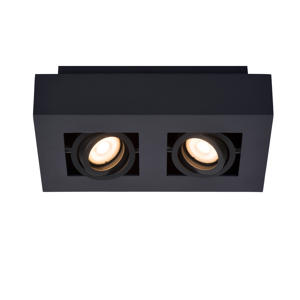 XIRAX - Plafondspot - LED Dim to warm - GU10 - 2x5W 2200K/3000K - Zwart 