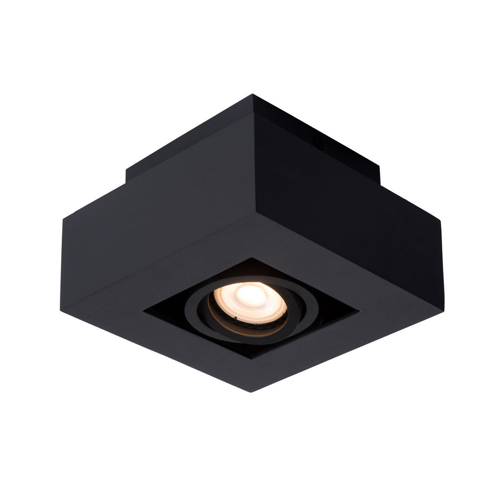 Lucide XIRAX - Plafondspot - LED Dim to warm - GU10 - 1x5W 2200K/3000K - Zwart