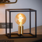 thumbnail: Lucide RUBEN - Tafellamp - 1xE27 - Zwart