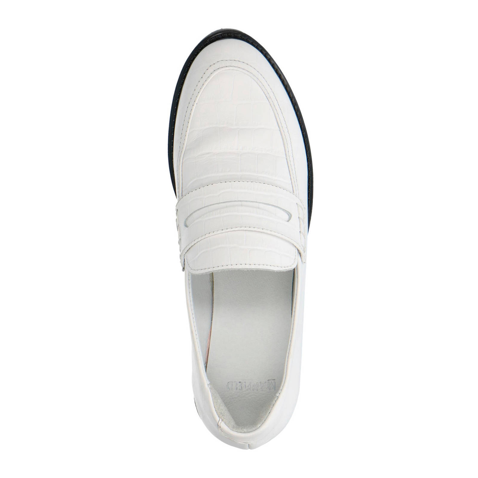 Manfield leren loafers wit | wehkamp