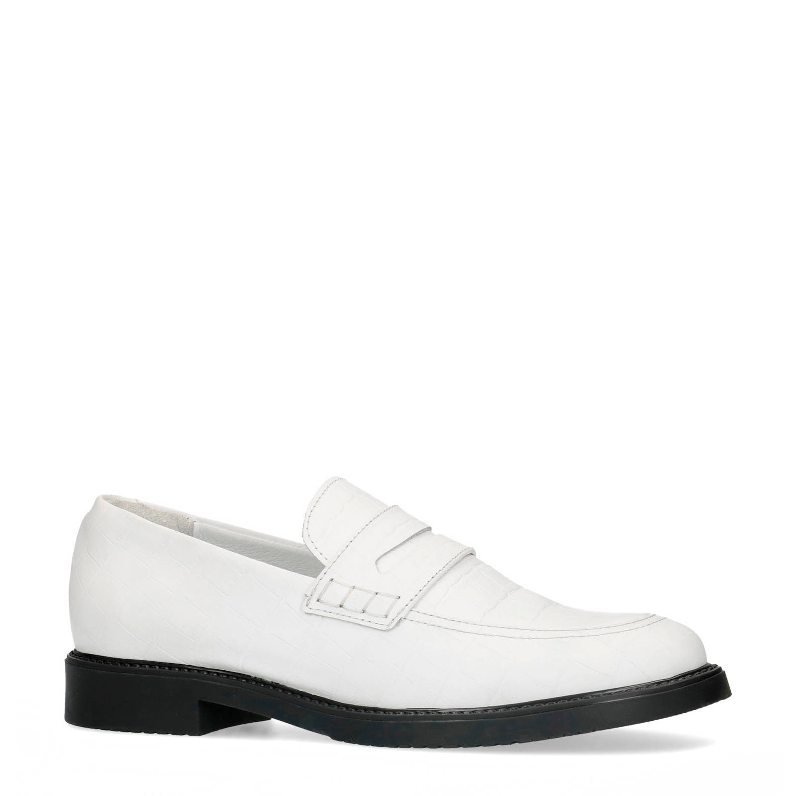 Manfield leren loafers wit | wehkamp