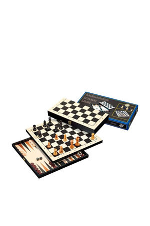  Schaak, dam en backgammon set