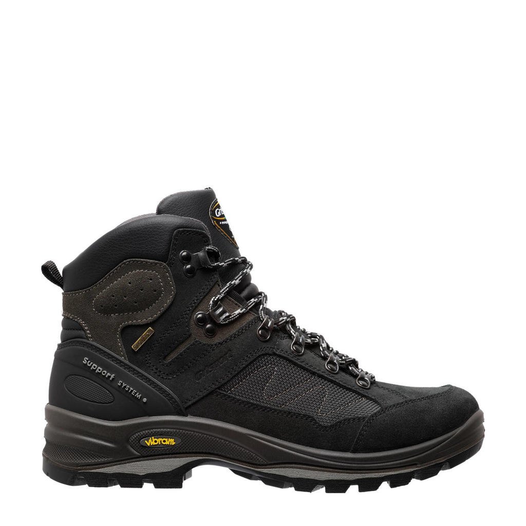 Zwarte heren Grisport Everest Mid wandelschoenen van suede-cordura/voering: textiel/voetbed: eva met veters