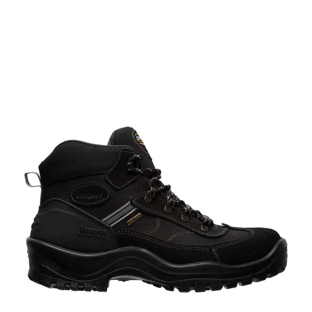 Zwarte unisex Grisport Torino Mid wandelschoenen met veters
