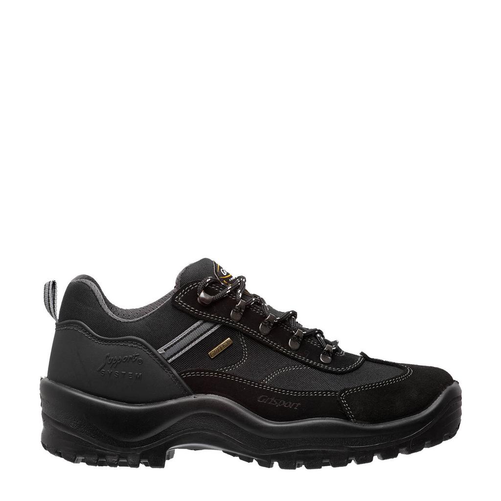 Zwarte unisex Grisport Torino Low wandelschoenen met veters