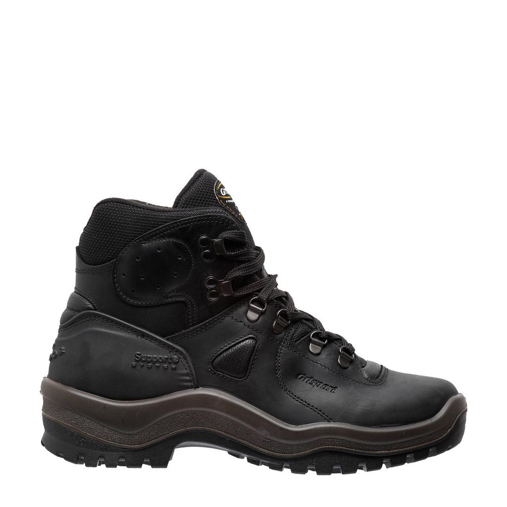 Zwarte unisex Grisport Sherpa wandelschoenen van leer/voering: mesh/voetbed: eva met veters