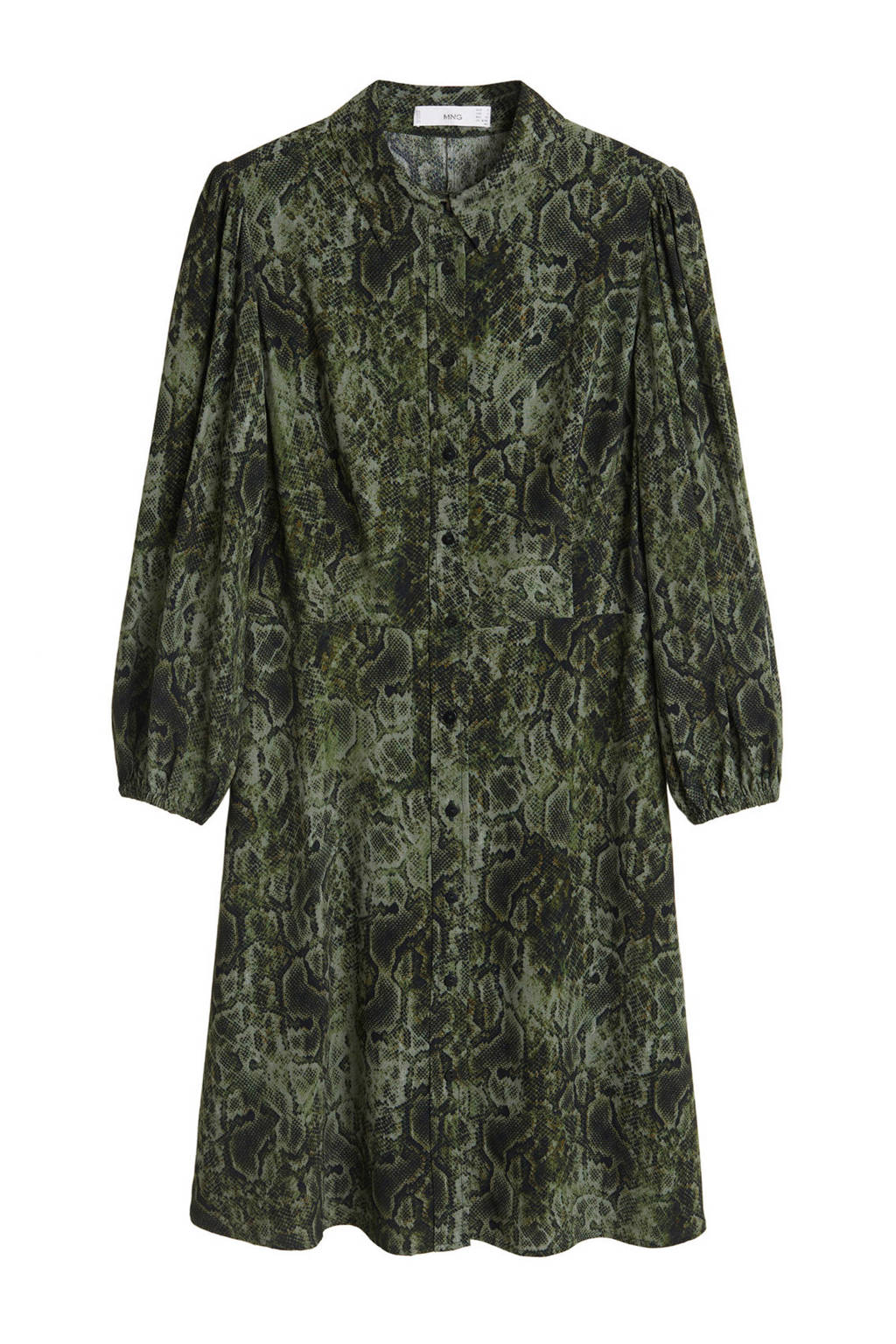 Mango blousejurk met slangenprint groen, Groen