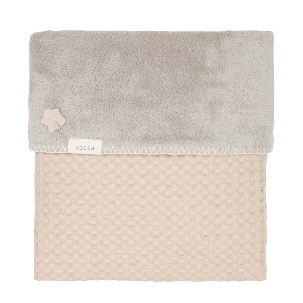 Koeka Oslo Teddy baby wiegdeken 75x100 cm Sand, Sand/Misty Grey