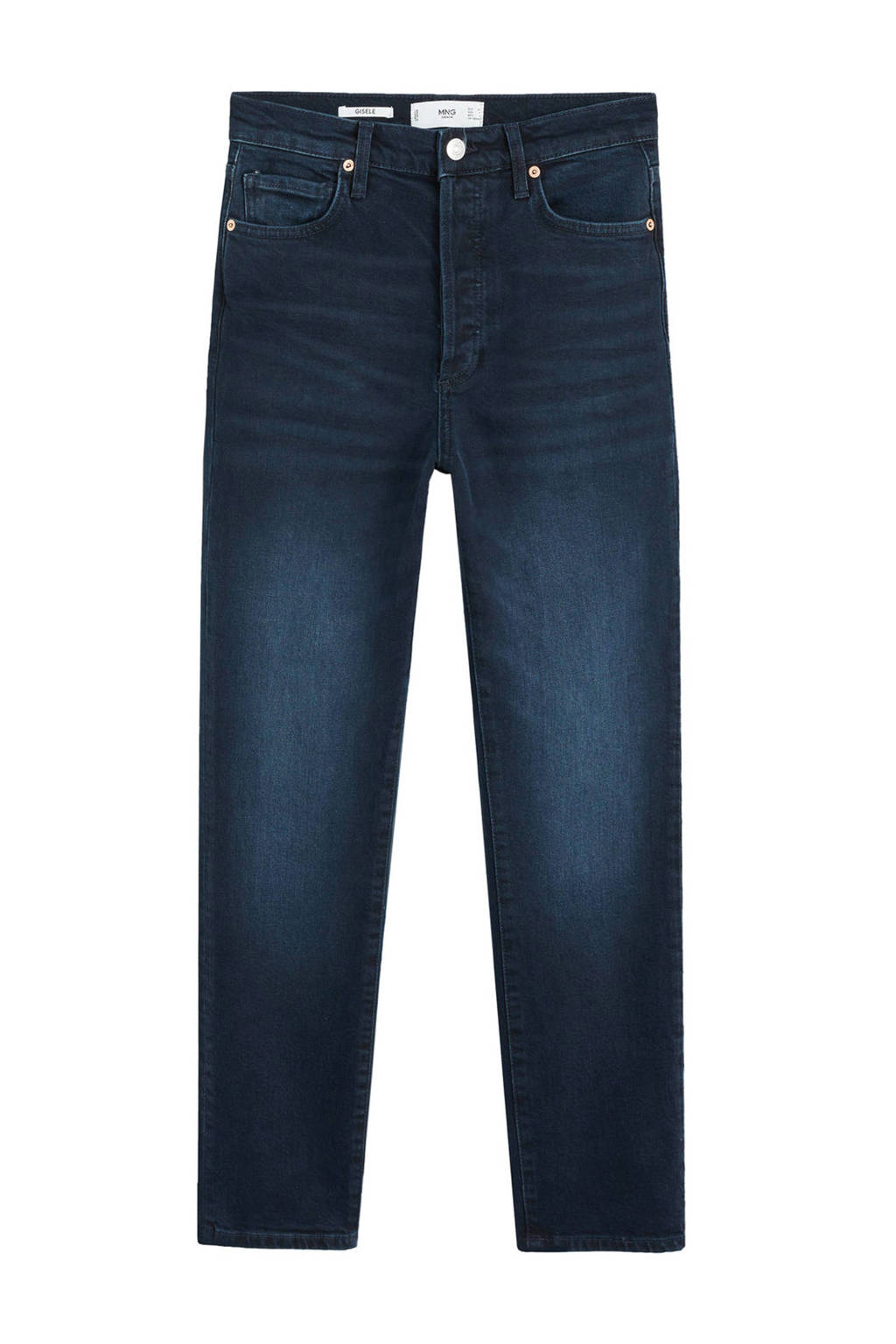 Mango high waist slim fit jeans donkerblauw, Donkerblauw