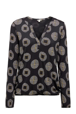 T-shirt met all over print zwart