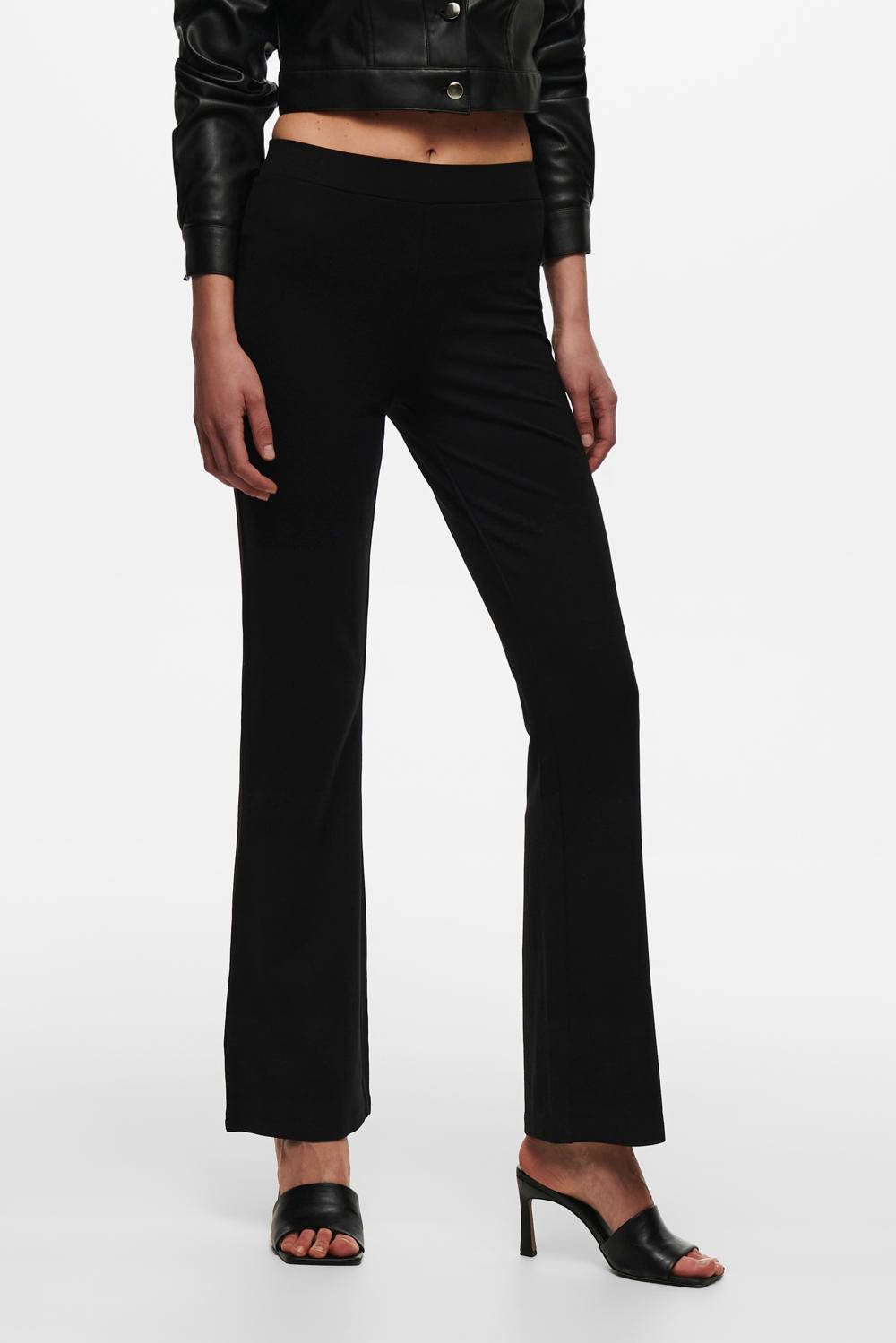 JDY high waist flared broek JDYPRETTY zwart | wehkamp