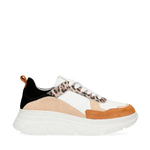 leren dad sneakers wit/multi