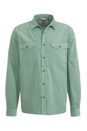 corduroy regular fit overhemd groen
