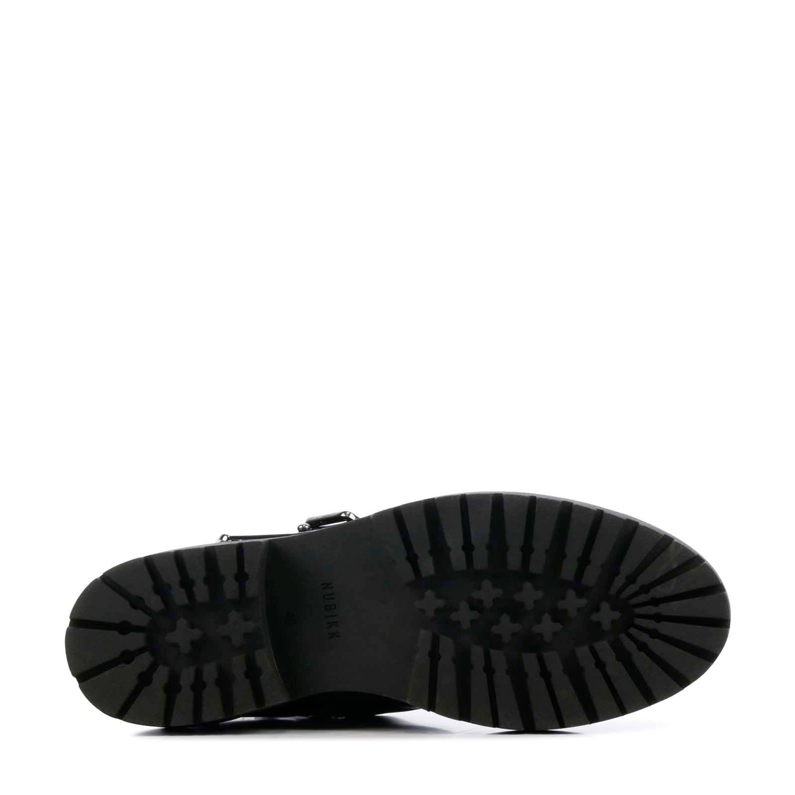 Nubikk Fay Buckle leren bikerboots zwart | wehkamp