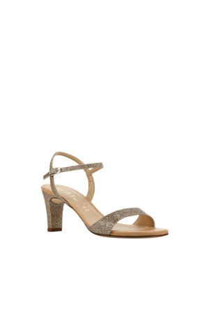 Mechi leren sandalettes goud