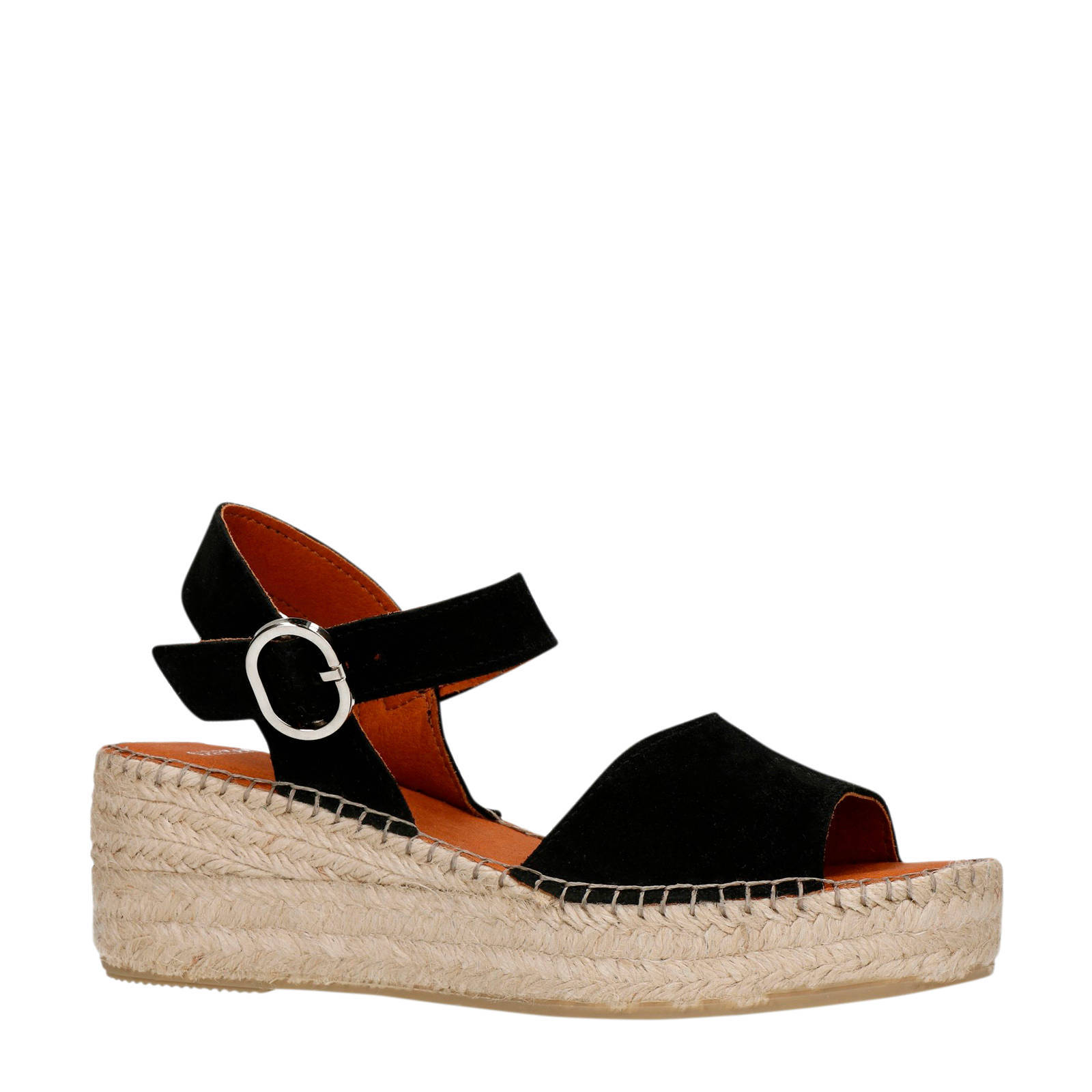 Manfield suède sandalen zwart | wehkamp