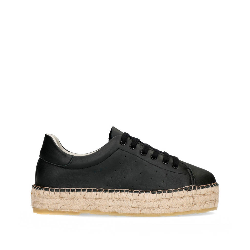 Sacha leren plateau sneakers zwart wehkamp