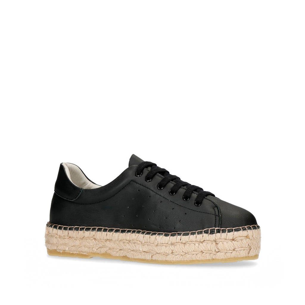 Sacha Zwarte Sneakers Dames Plateauzool Plateauzool Maat Sneakers