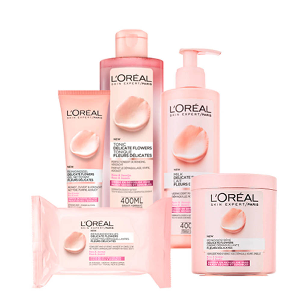 L'Oréal Paris Skin Expert Delicate Flowers Reinigingsmelk 6 stuks wehkamp