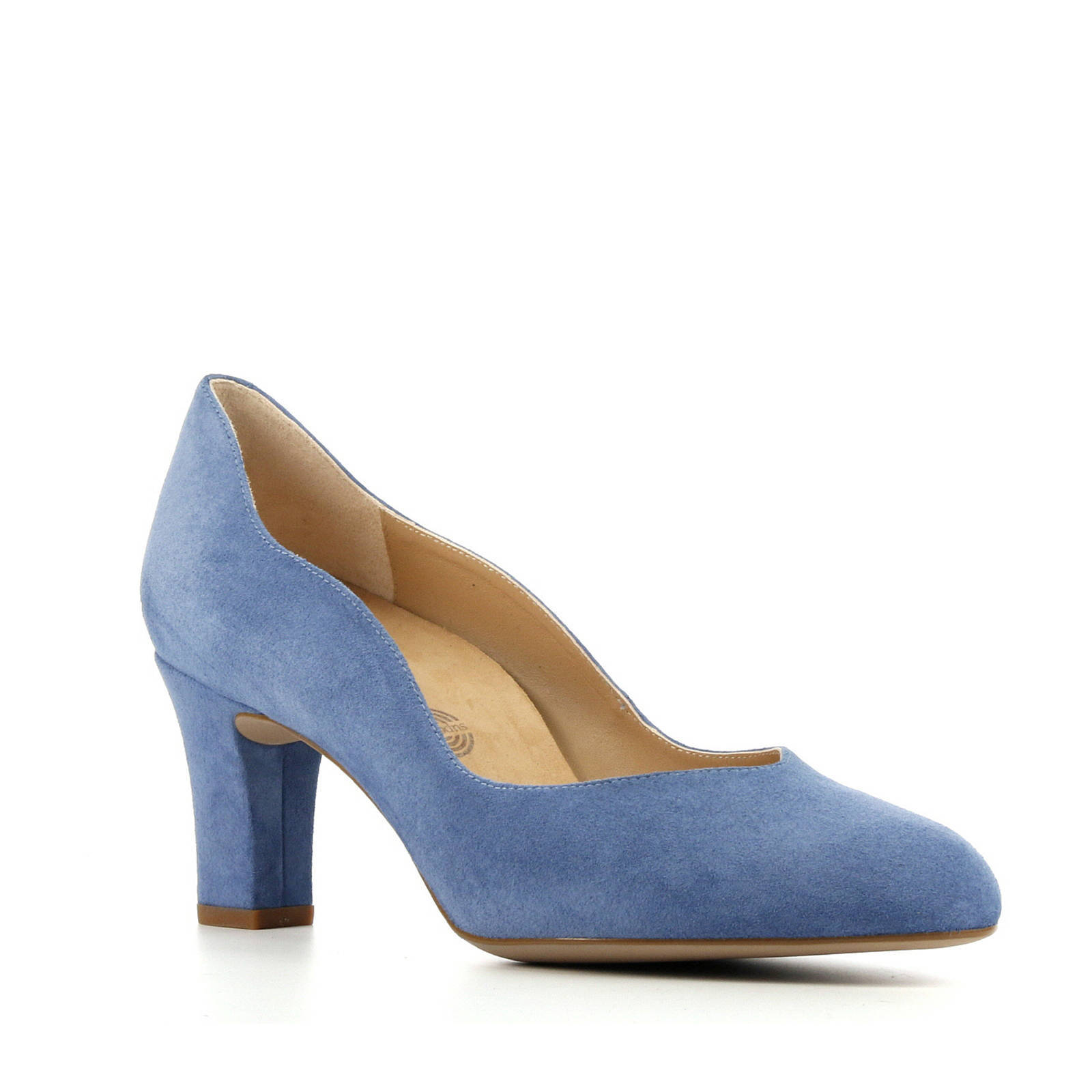 Blauwe suède pumps met lage hak - Dames | MANFIELD