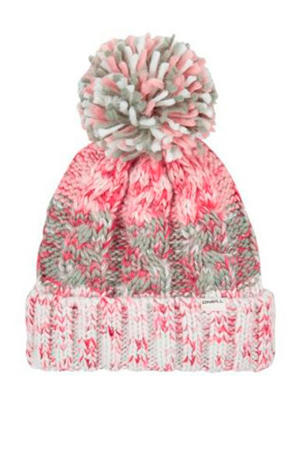 muts met pompon roze