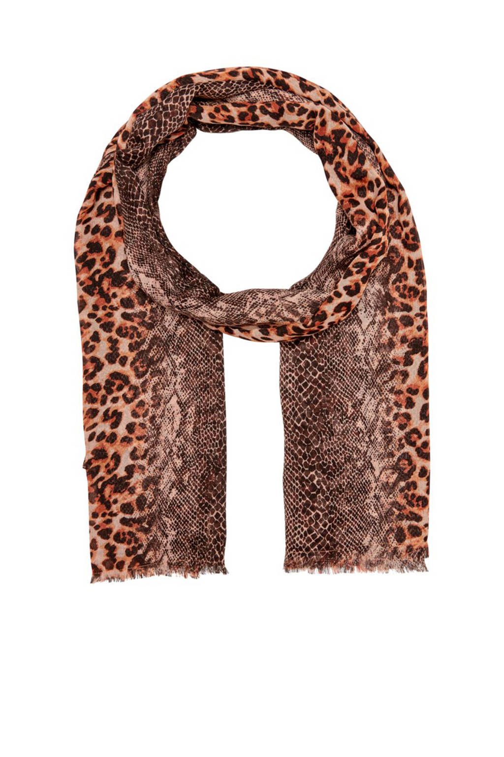 ONLY panterprint sjaal bruin, Bruin