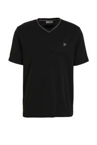 Zwarte heren Donnay sport T-shirt Jason van katoen met korte mouwen en V-hals
