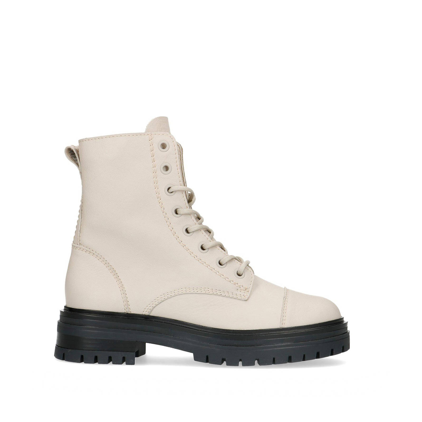 Sacha leren veterboots off white | wehkamp