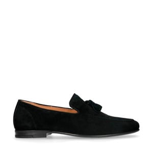 suède loafers zwart